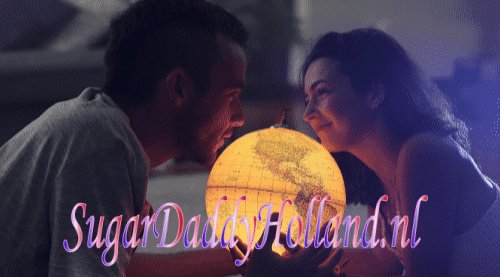 Man en vrouw kijken elkaar verliefd aan met een wereldbal in hun handen die straalt