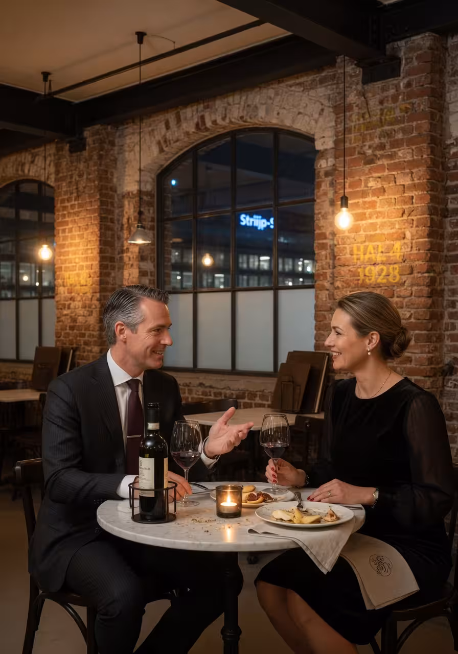 Sugar daddy en sugar baby op eerste date in restaurant in Strijp-S Eindhoven